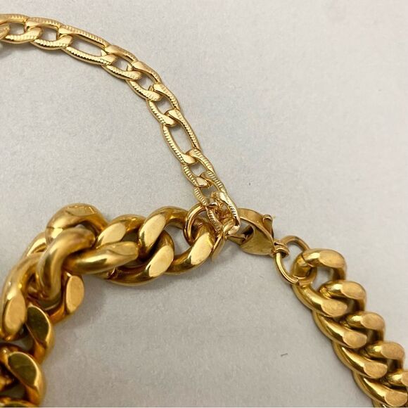 LOUIS VUITTON Lock and key 🔐 on Gold Tone Necklace #307 - Picture 12 of 14